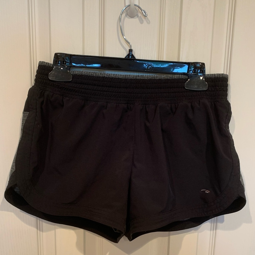 Black and Gray Champion Running Shorts